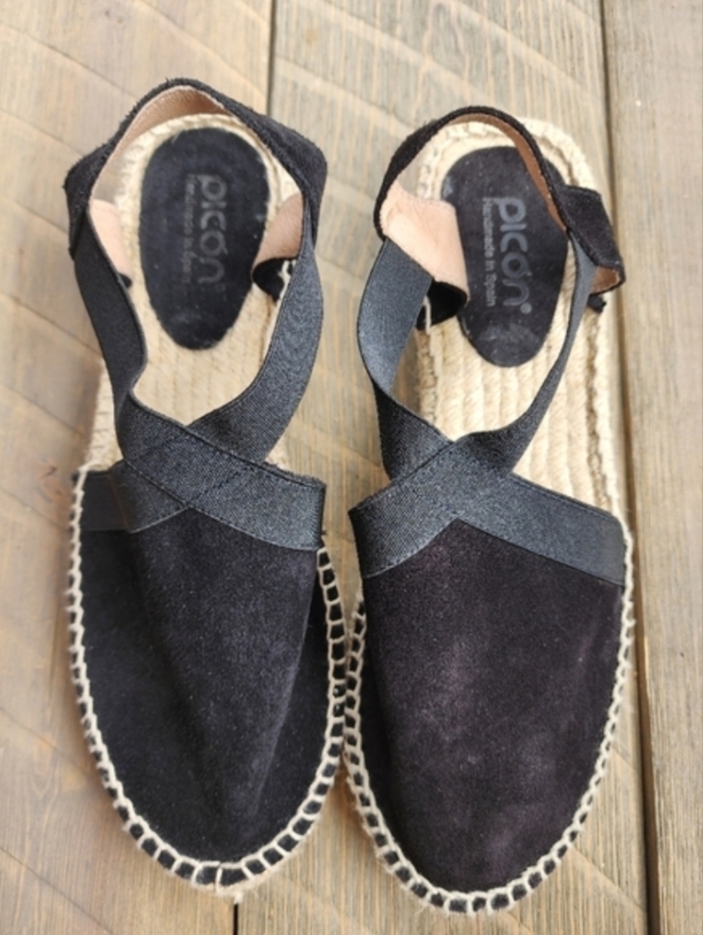 Picon Espadrilles Leather Uppers Made In Spain Sz 8